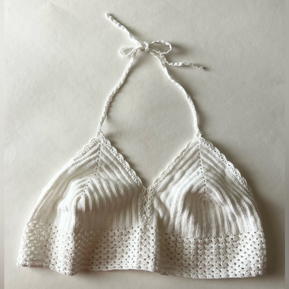 White Crochet Bra Top